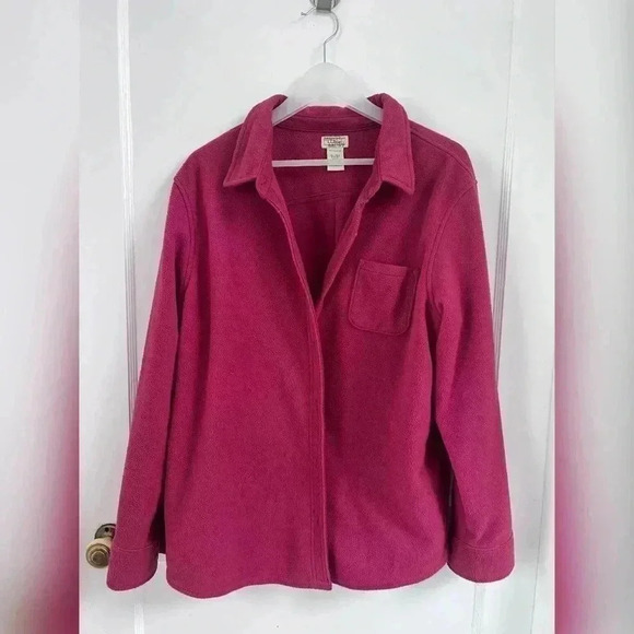 LL Bean Shirt Jacket Womens Fleece Overshirt Size XL - Picture 5 of 5